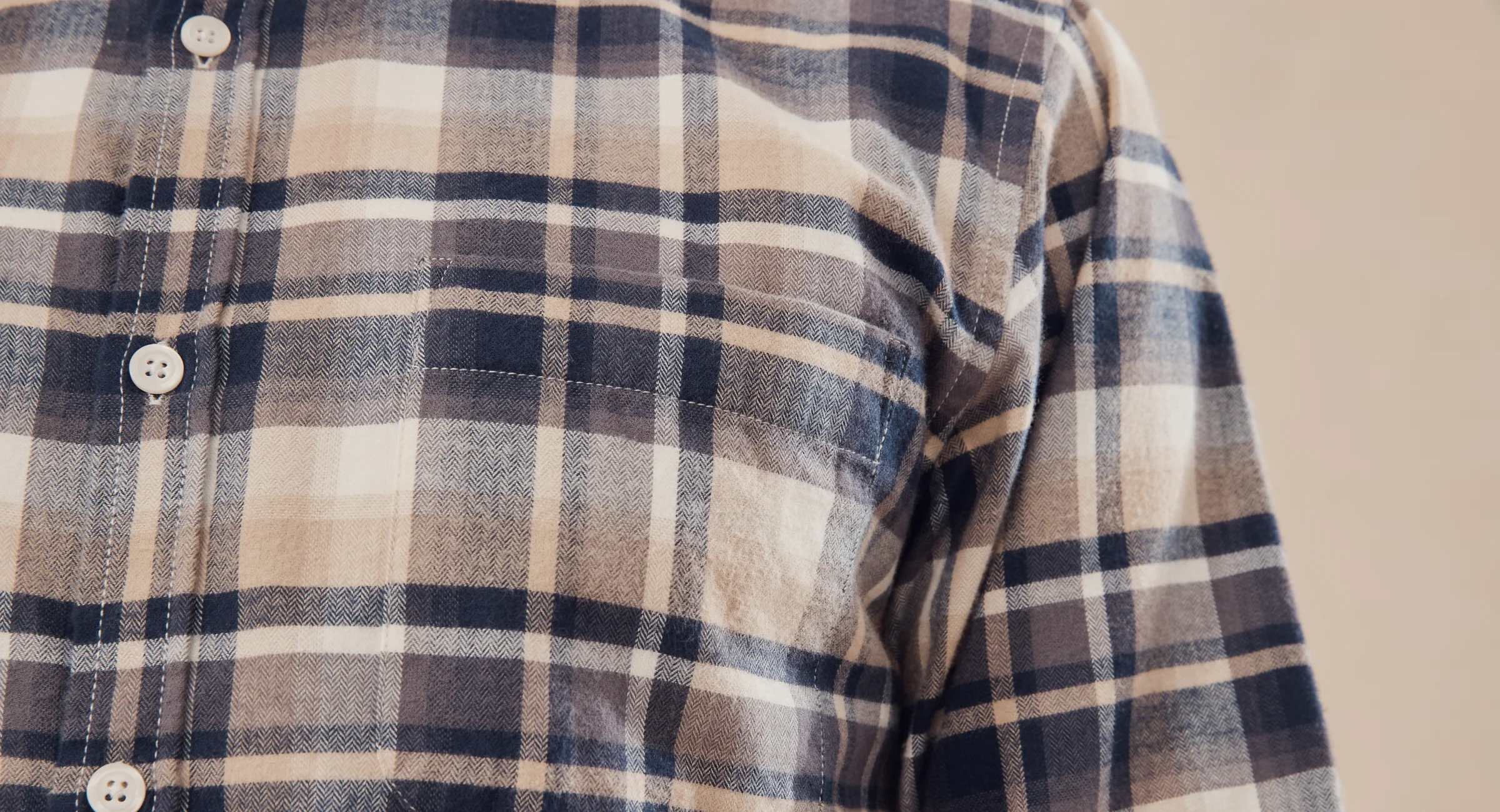 Censo Navy/Beige Check 10 Censo Navy/Beige Check
