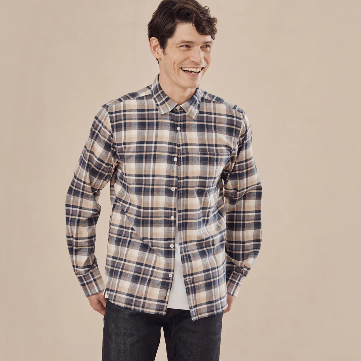 Censo Navy/Beige Check 3 Censo Navy/Beige Check