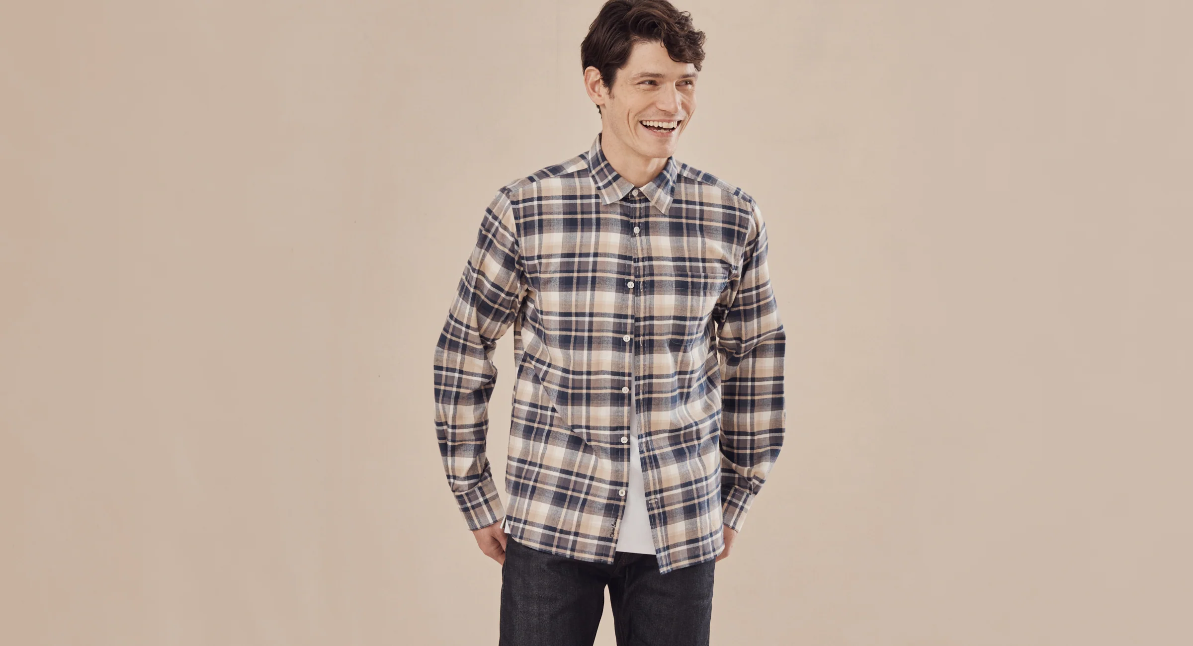 Censo Navy/Beige Check 4 Censo Navy/Beige Check