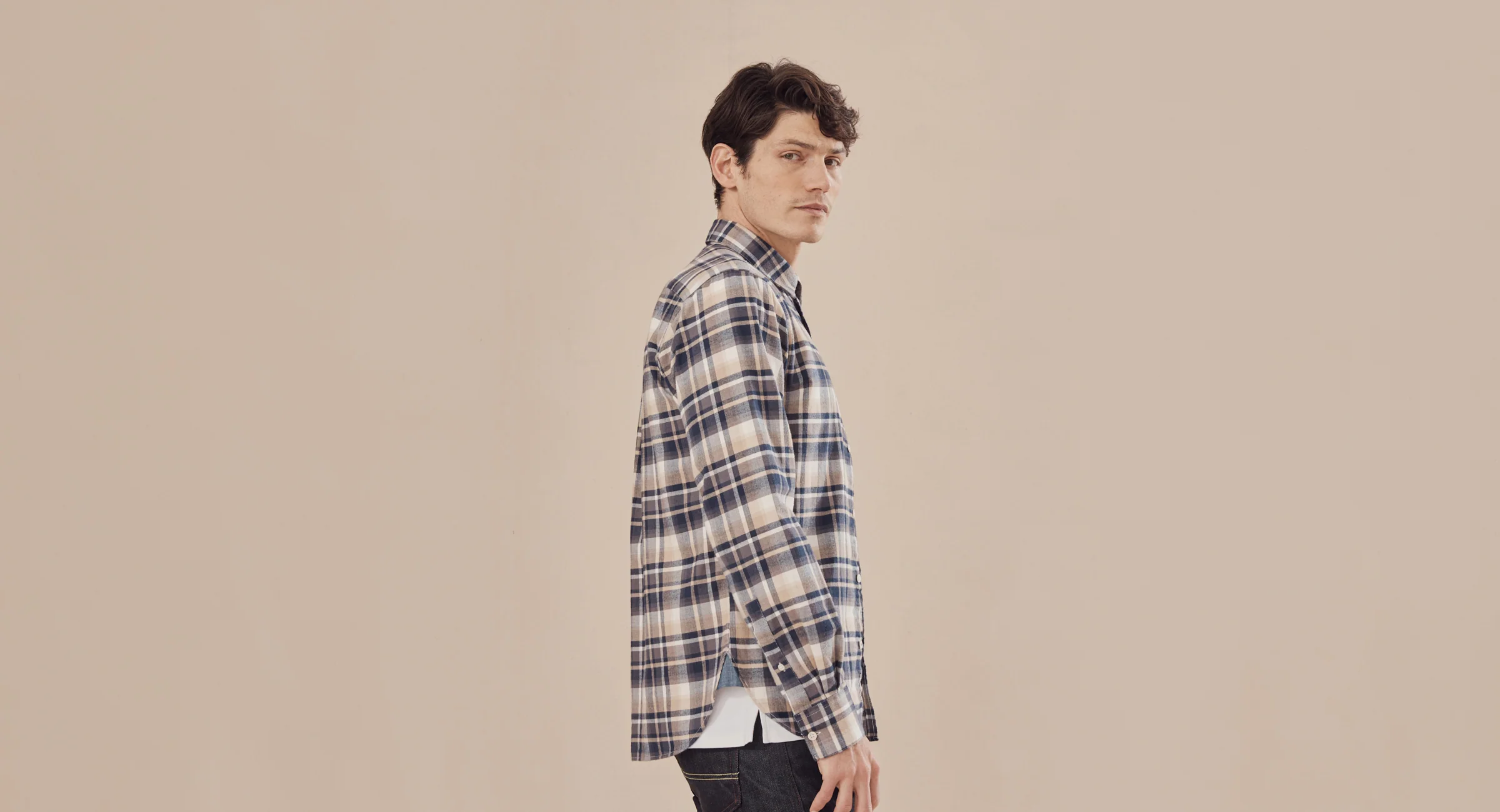 Censo Navy/Beige Check 6 Censo Navy/Beige Check